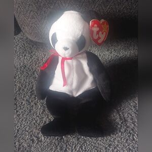 Ty Beanie Baby Original Fortune Panda Bear Retired1997/1998 FreeTag Errors Rare